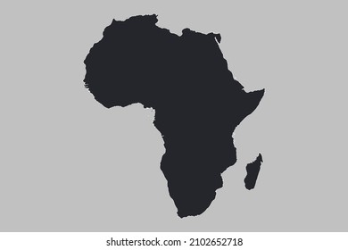 Mapa vector de África, aislado en fondo gris