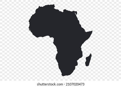 Mapa vector de África, aislado en fondo transparente