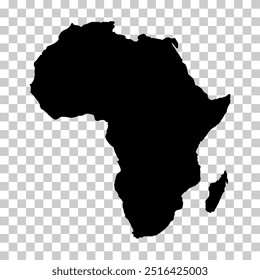 Africa map vector with transparent background. Editable vector map of Africa