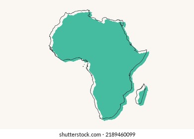 Mapa de África - Mapa mundial Mapa internacional de vectores con formas geométricas negras y verdes y estilo de líneas aisladas en fondo blanco para diseño, infografía - Ilustración vectorial eps 10