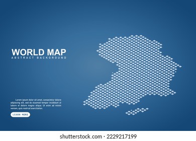 Africa Map - World map International vector template with isometric top and white pixel, grid, grunge, halftone style isolated on blue background for design, web - Vector illustration eps 10