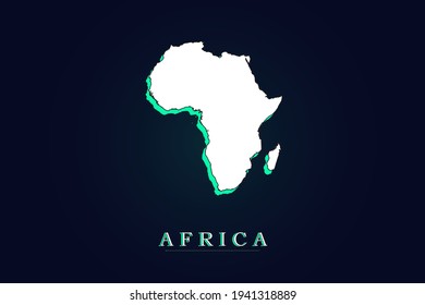 Africa Map - World map vector template with green and white  color gradient isolated on dark background - Vector illustration eps 10