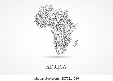 Africa Map - World map vector template with Black grid on white background  for education, infographic, design, website, banner - Vector illustration eps 10