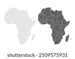 Africa map.Nigeria, South Africa, Egypt, Kenya, Ghana, Morocco, Ethiopia, Tanzania, Algeria, Uganda.