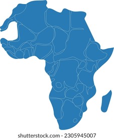 Africa Maps ilustración vectorial de Collor azul