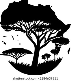 Africa - Minimalist and Flat Logo - Vector illustration