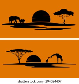 Africa monochrome landscape