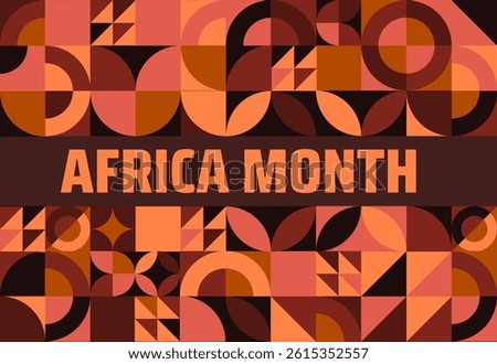 Africa Month Geometric shape pattern background banner or poster design template. observed every year in May. Holiday concept. Use to any Template, card, poster, placard, template.