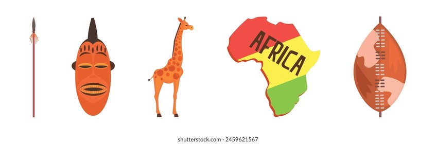 Africa Native Ethnic Symbol and Object Vector Set