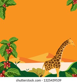 africa nature fun, clean and colorfull illustrations 