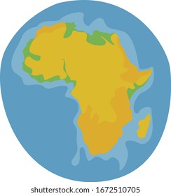 Africa on planet, illustration, vector on white background.