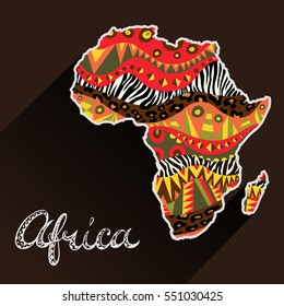 Africa Ornate Continent Hand Drawn Title Stock Vector (Royalty Free ...