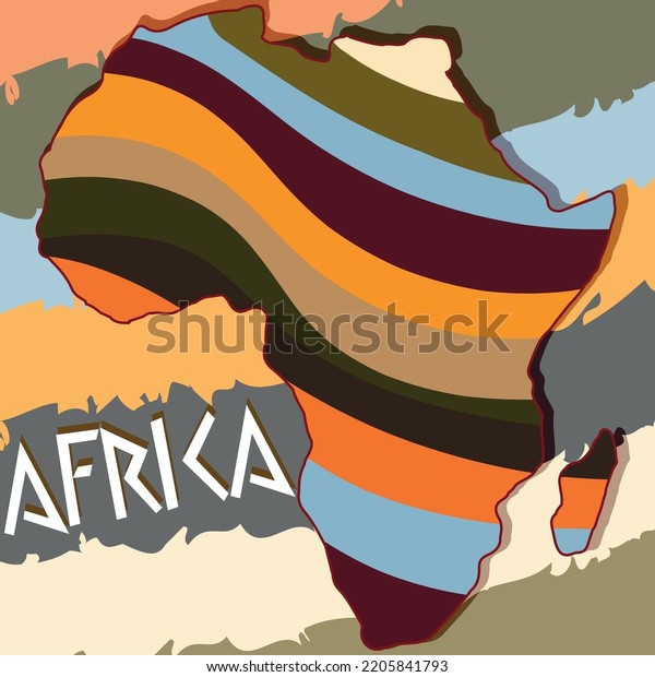 Africa Patterned Map Ethnic Striped Motifs Stock Vector Royalty Free 2205841793 Shutterstock 2825