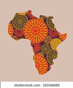 Africa - patterned tribal map