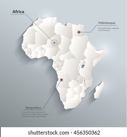 Africa Political Map 3D Vector Individual States Separate