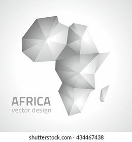 Africa polygonal grey vector map