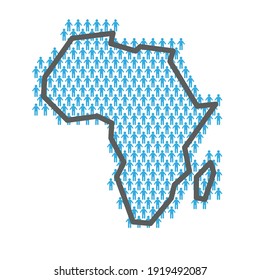 Africa population map. Country outline made from people figures