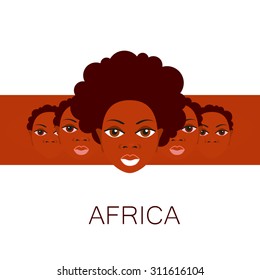 Africa. Portrait of Africans. Template design idea for the illustrations, logos, posters on African themes.