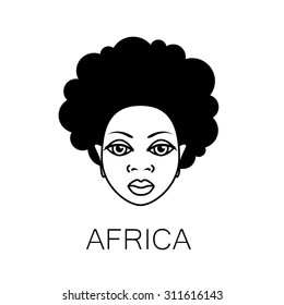 Africa. Portrait of Africans. Template design idea for the illustrations, logos, posters on African themes.