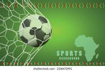 Africa , Realistic football in net with copy space for text, vector illustration.eps