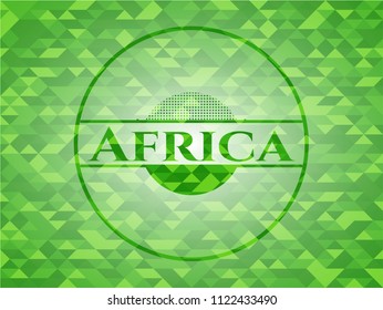 Africa realistic green mosaic emblem