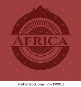 Africa red emblem. Vintage.