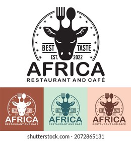 africa restaurant and cafe logo vector illustration editable