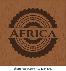 Africa retro style wood emblem