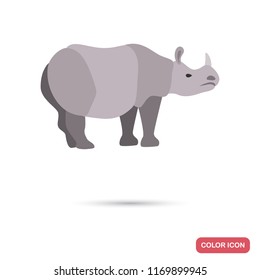 Africa rhinoceros color flat icon