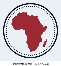 Africa round stamp. Round logo with continent map and title. Stylish minimal Africa badge with map. Vector illustration.