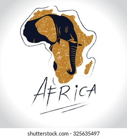 Africa and Safari with the elephant logo 3 svg