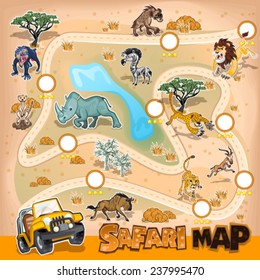 Africa Safari Map Wildlife