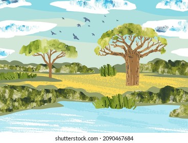 Savanna drawing Images, Stock Photos & Vectors | Shutterstock