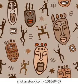Africa. Seamless Abstract tiling Vector background. African ethnic pattern.