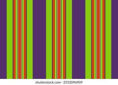 Raya textil inconsútil de África, patrón de líneas de Vector de lujo. Fondo de tela de Vertical de textura multicolor en paleta de colores violeta y verde.