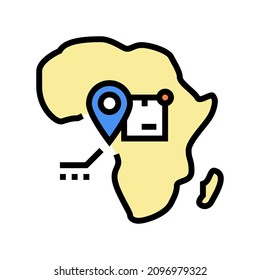 africa shipment tracking color icon vector. africa shipment tracking sign. isolated symbol illustration