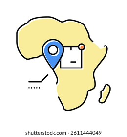 africa shipment tracking color icon vector. africa shipment tracking sign. isolated symbol illustration