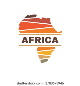 Africa silhouette concept logo design. African continent creative sign. Exotic tourism symbol. Vector illustration. 