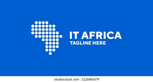 Africa silhouette concept logo design. African IT Mobile Logo.