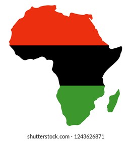 Africa Silhouette In Kwanzaa Colors - African Continent Silhouette In Red, Black, And Green Colors Of Kwanzaa