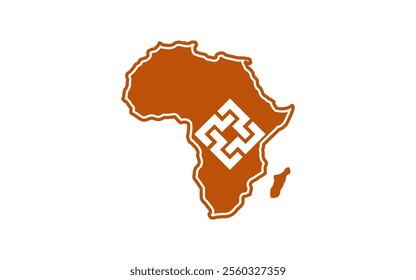 Africa silhouettes maps with symbol vector