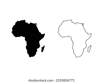 africa silhouettes maps vector transparent background