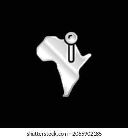 Africa silver plated metallic icon
