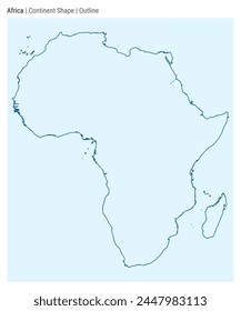 Africa. Simple vector map. Continent shape. Outline style. Border of Africa. Vector illustration.