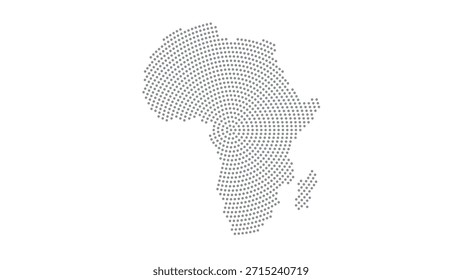 África Mapa de puntos de semitono estilizado con patrón circular concéntrico