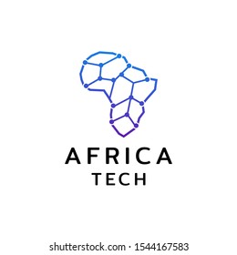 Africa technology logo design vector icon