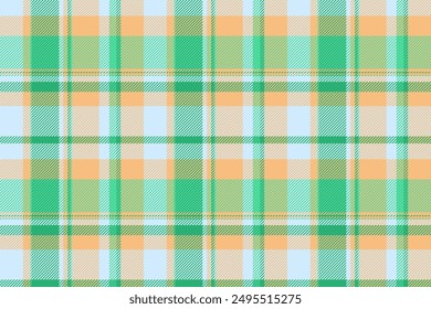 Afrika Textur Muster, türkischer Hintergrund Vektorgrafik Check. Fuzzy Plaid nahtloser Schottenstoff in Minz- und Orangefarben Palette.