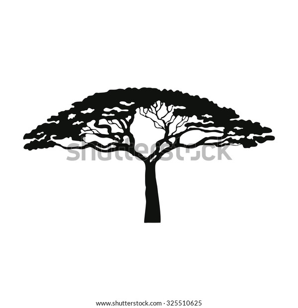 Africa Tree Black On White Background Stock Vector (Royalty Free) 325510625