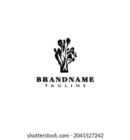 africa tree cartoon logo icon design template modern black vector graphic