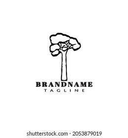 africa tree cartoon logo icon symbol template modern black vector illustration